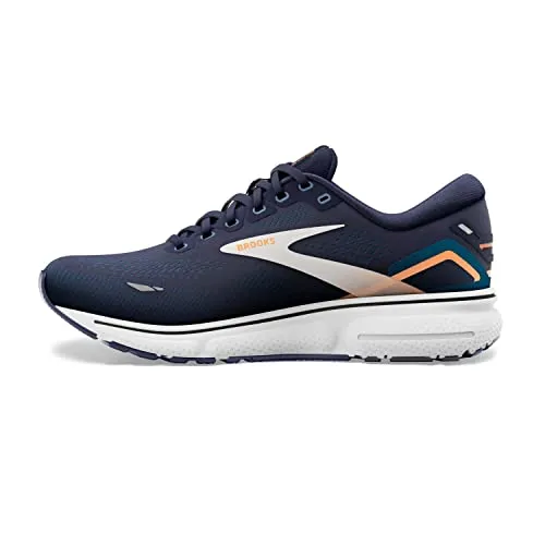 1103931D439 BROOKS MEN GHOST 15 RUNNING SHOE PEACOAT/BLUE/ORANGE POP SIZE 10 - Like New