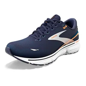 1103931D439 BROOKS MEN GHOST 15 RUNNING SHOE PEACOAT/BLUE/ORANGE POP, SIZE 10.5 - Like New