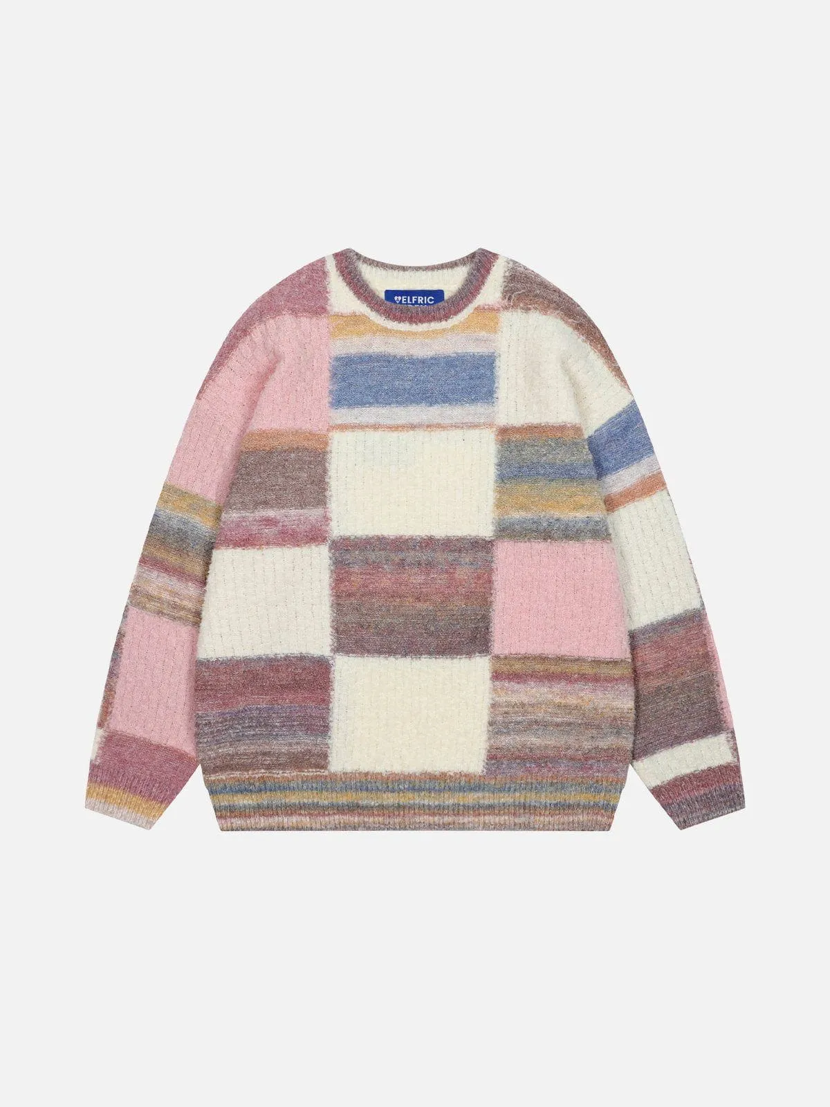 Aelfric Eden Color Blocking Plaid Sweater