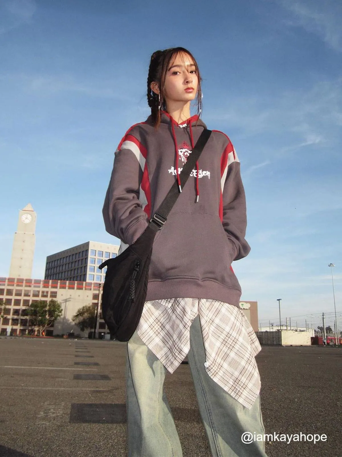 Aelfric Eden Color Blocking Print Hoodie
