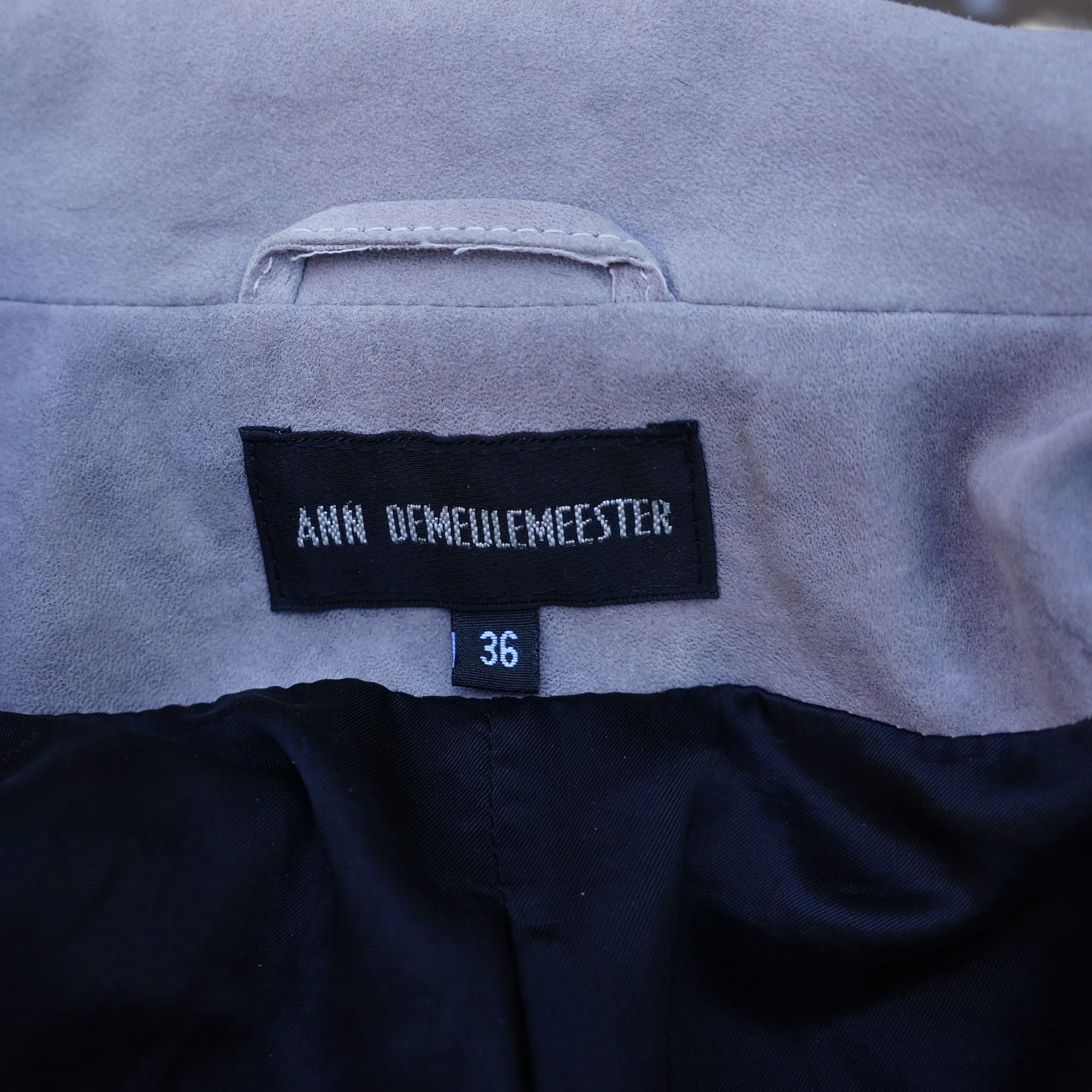 Ann Demeulemeester Suede Cropped Moto Style Jacket
