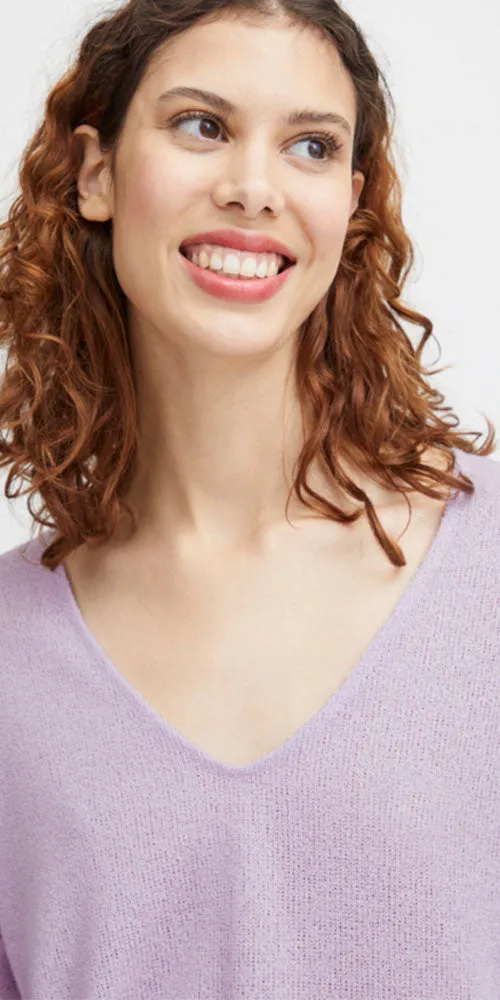 B.Young Gauzy Knit Sweater, orchid