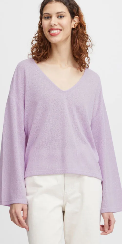 B.Young Gauzy Knit Sweater, orchid