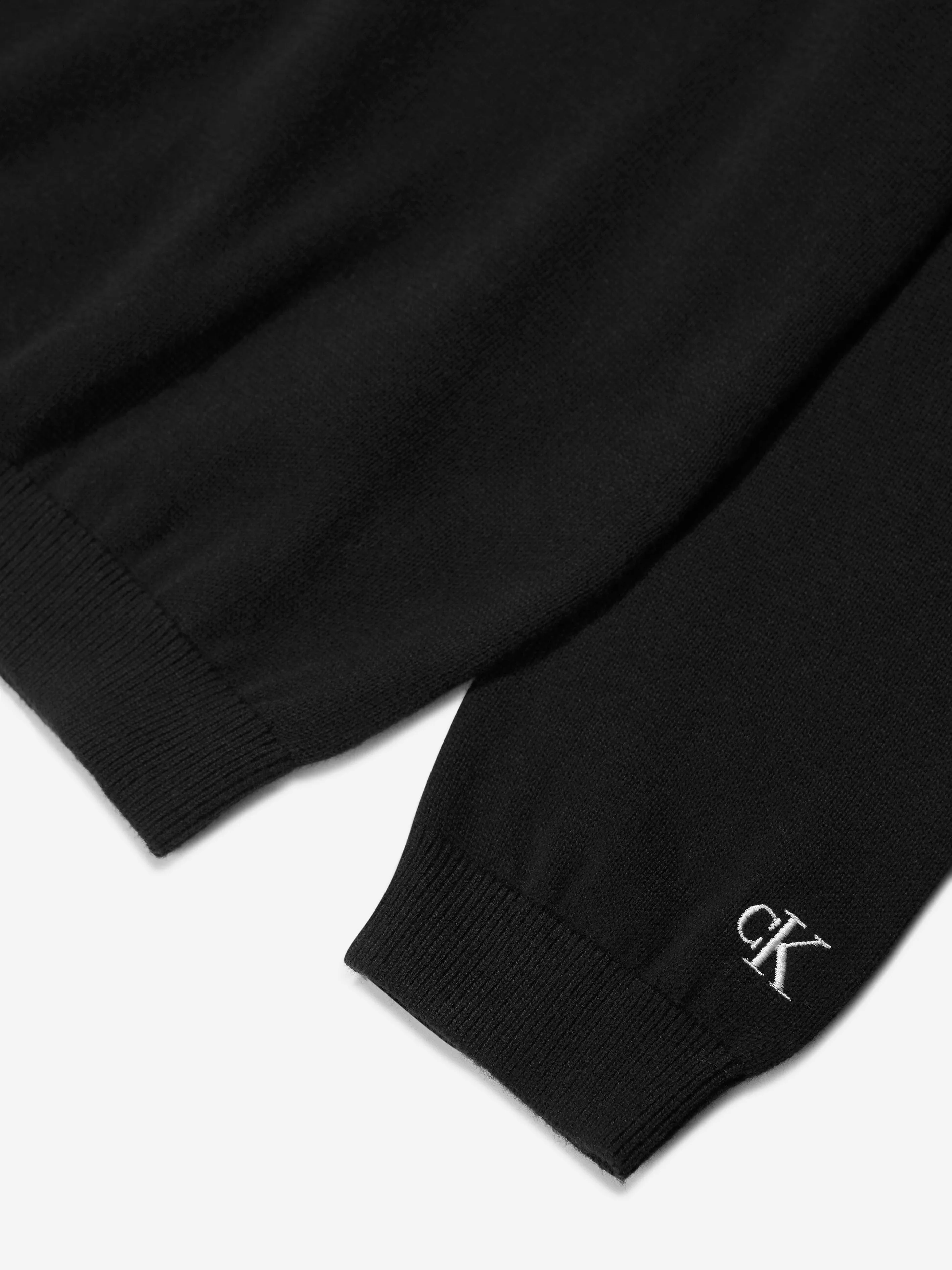 Calvin Klein Boys Roll Neck Sweater in Black