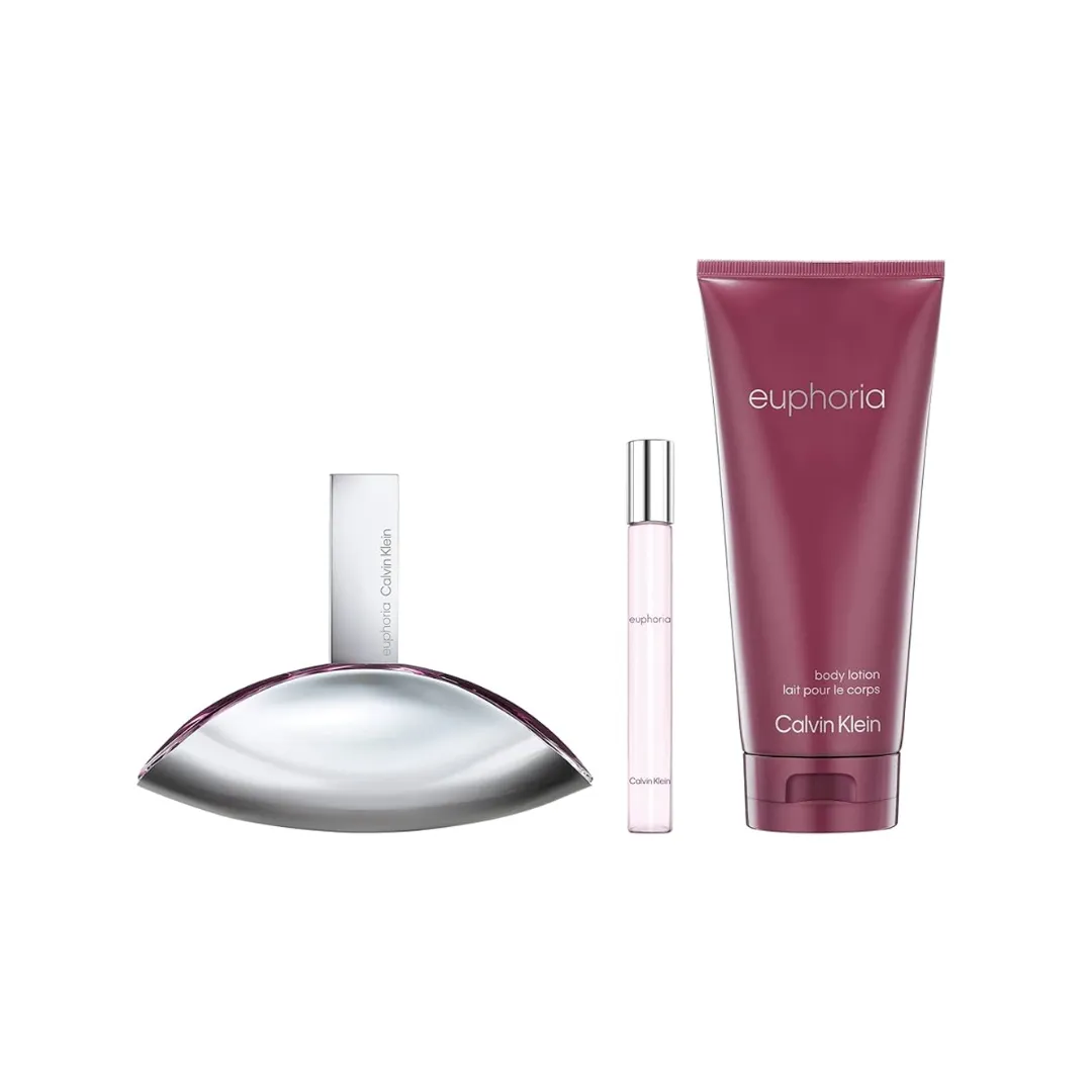 Calvin Klein Euphoria For Women Set EDP 100Ml EDP 10Ml Body Lotion 200Ml