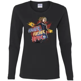 Captain Marvel Movie Vintage Colors Powers Women Long Sleeve Shirt