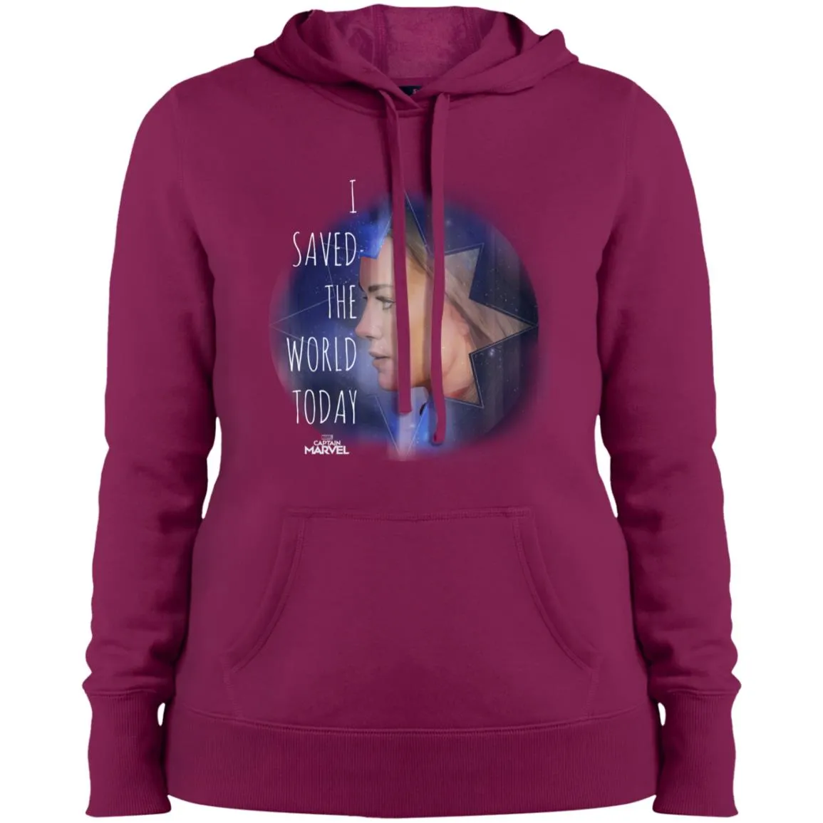 Captain Marvel Saved The World Portrait Women Hooded Sweatshirt