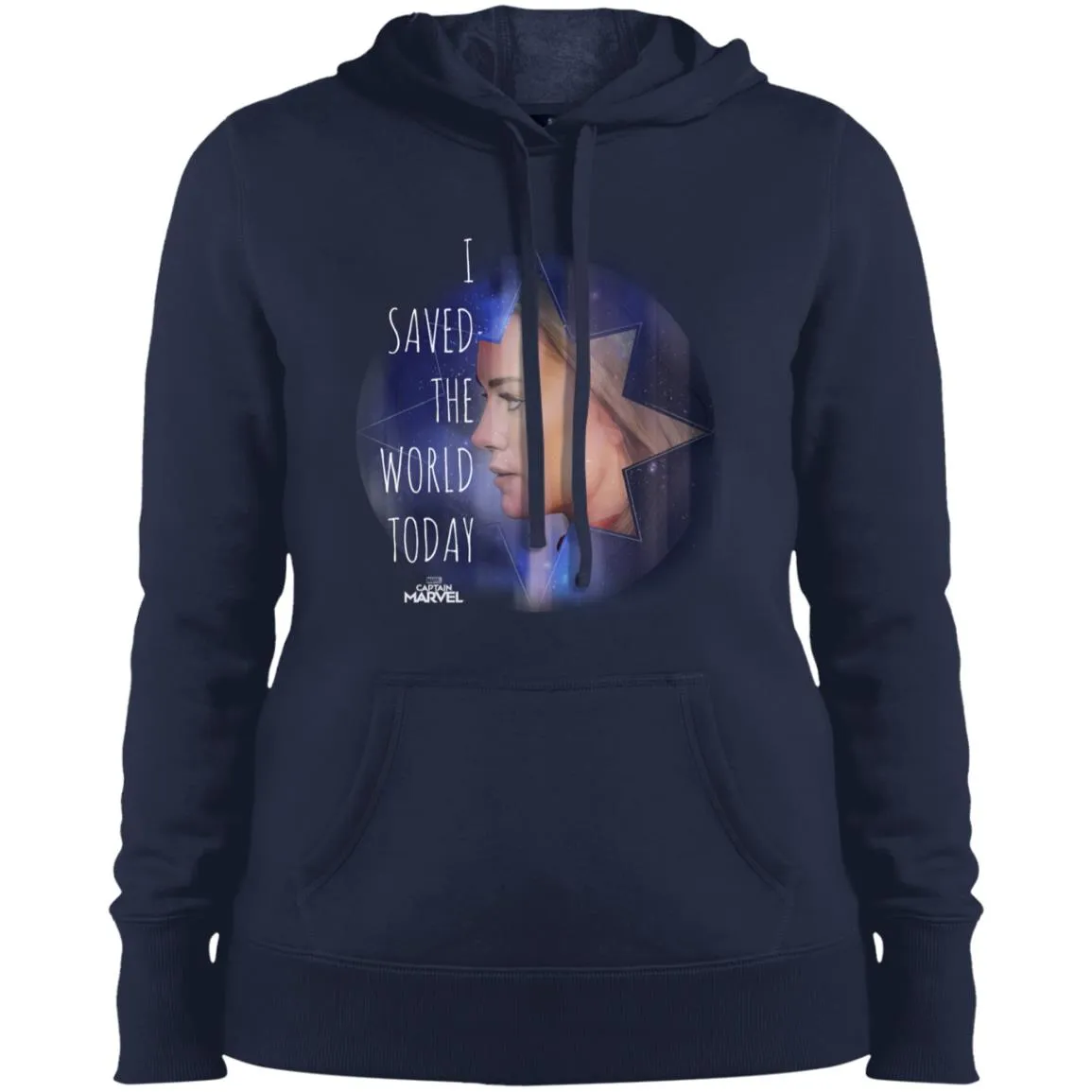 Captain Marvel Saved The World Portrait Women Hooded Sweatshirt