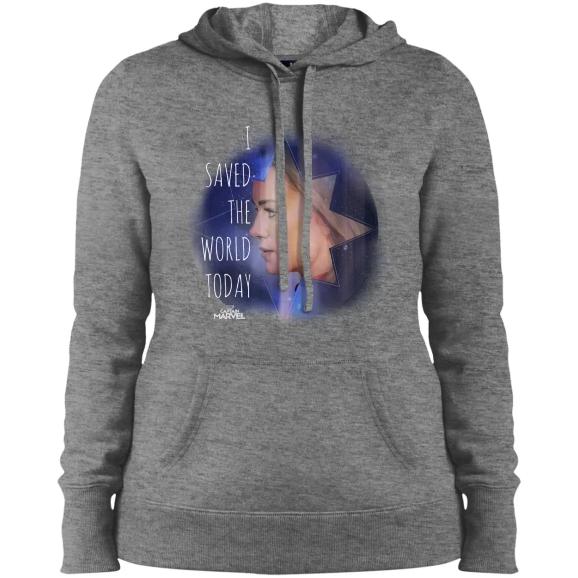Captain Marvel Saved The World Portrait Women Hooded Sweatshirt