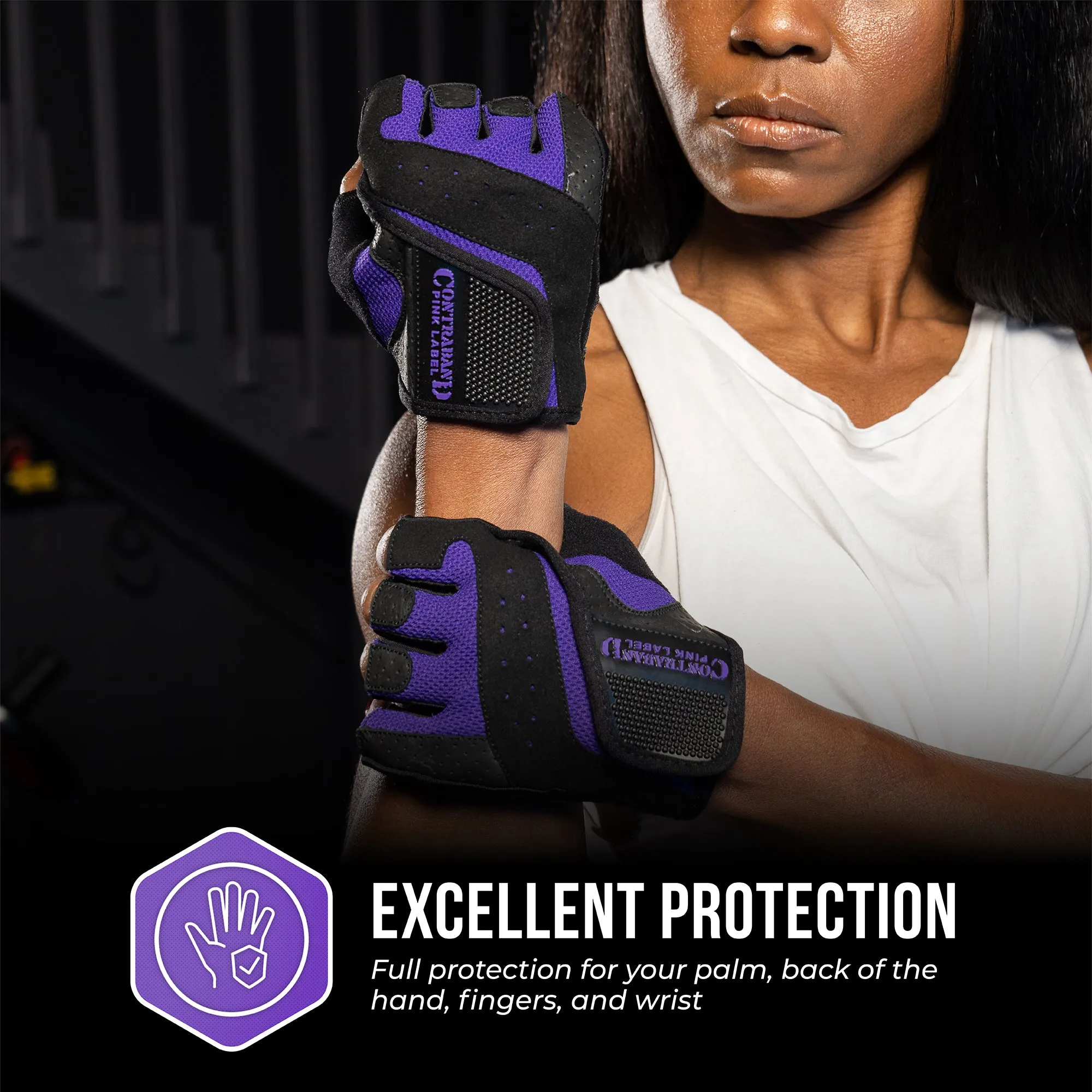 Contraband Pink Label 5137 Womens Padded Weight Lifting Gloves w/Grip-Lock Padding (Pair)