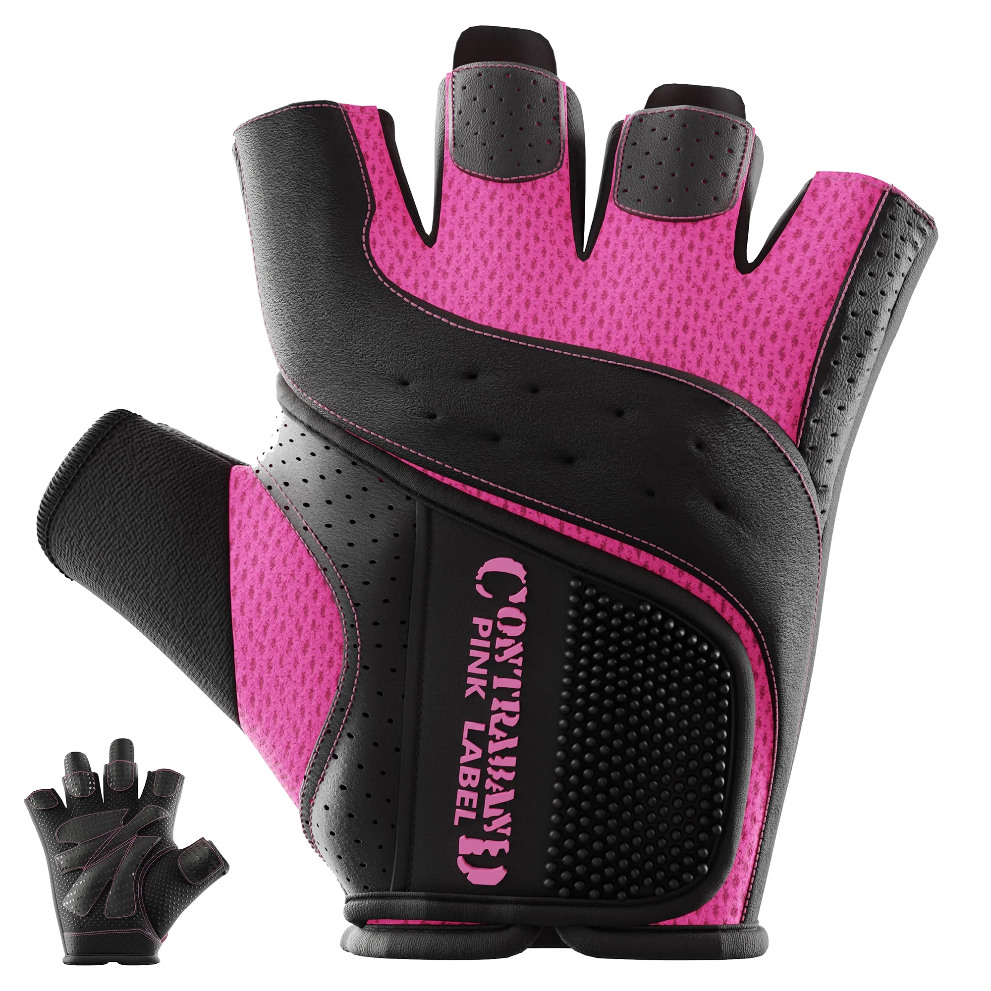 Contraband Pink Label 5137 Womens Padded Weight Lifting Gloves w/Grip-Lock Padding (Pair)