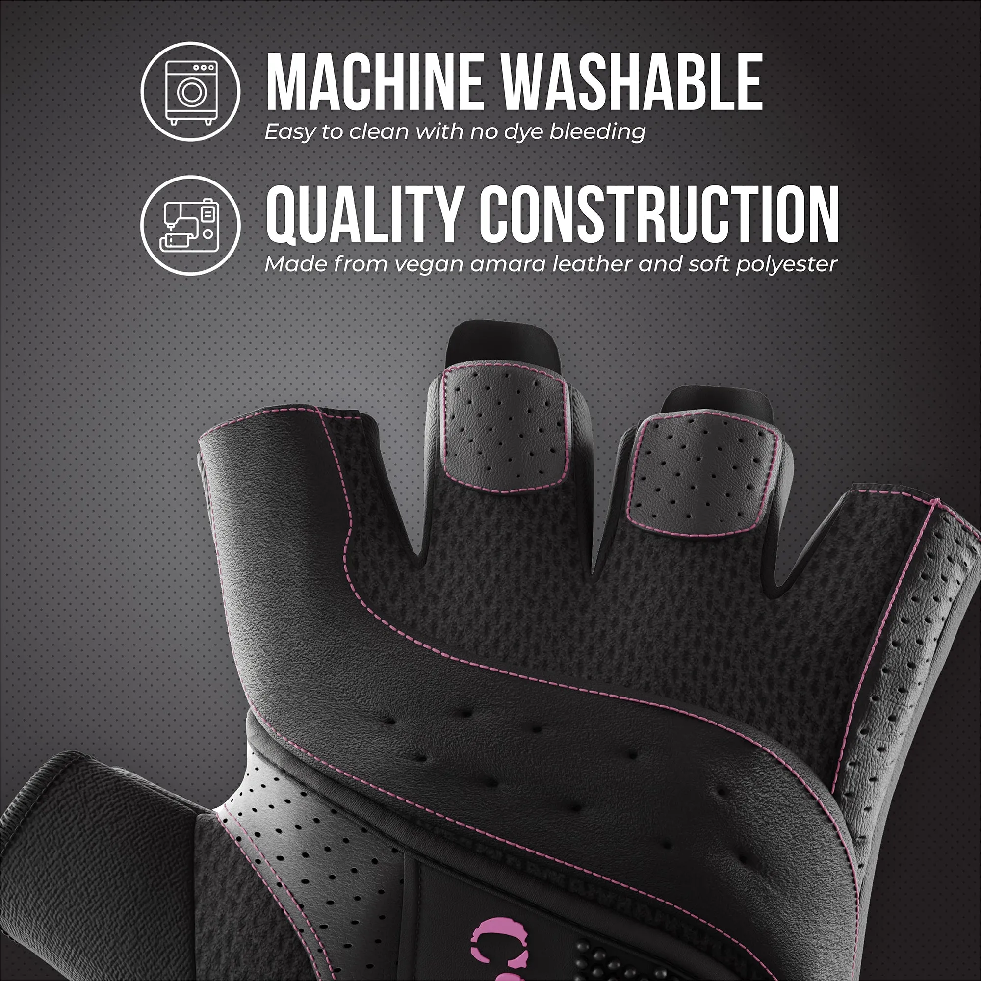 Contraband Pink Label 5137 Womens Padded Weight Lifting Gloves w/Grip-Lock Padding (Pair)
