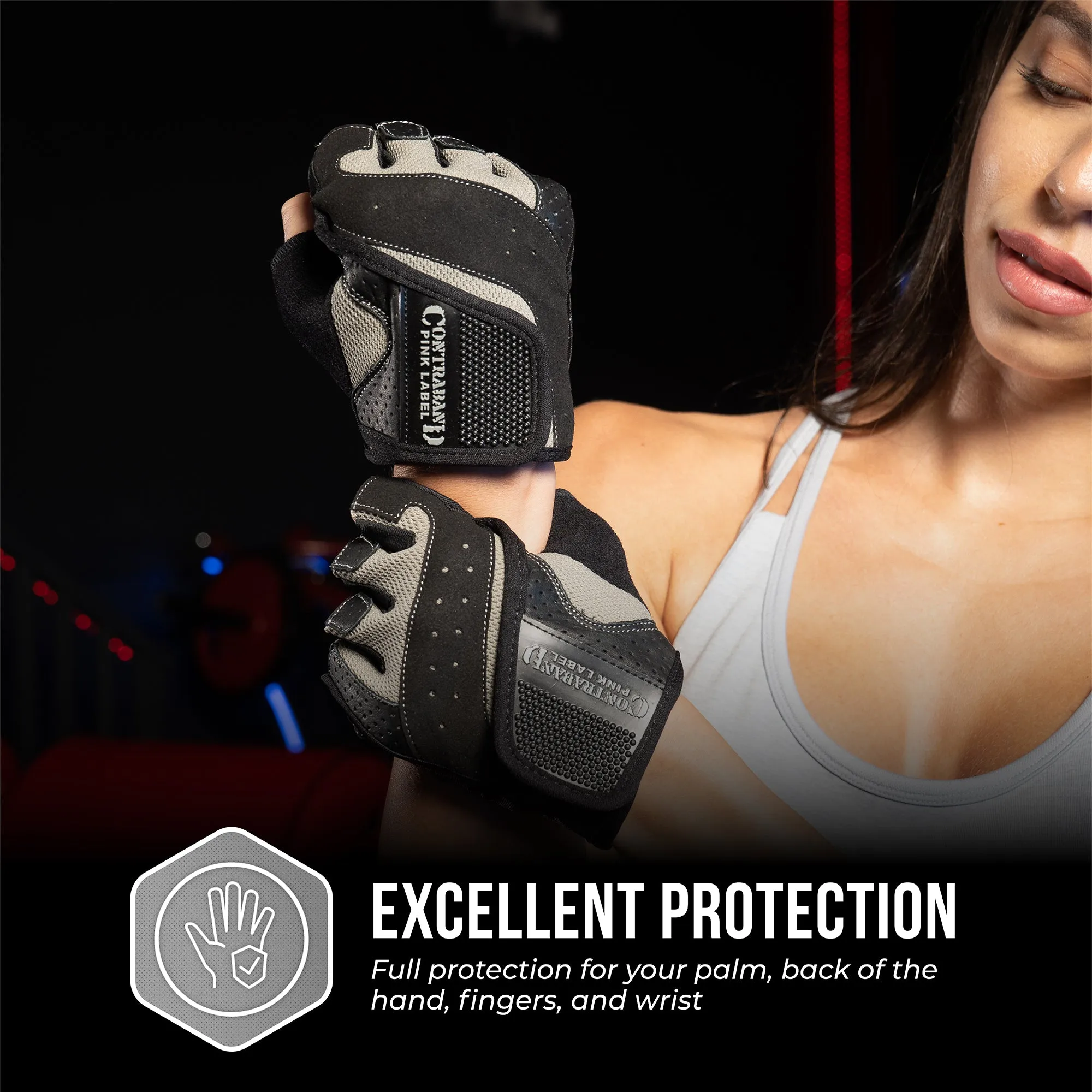 Contraband Pink Label 5137 Womens Padded Weight Lifting Gloves w/Grip-Lock Padding (Pair)