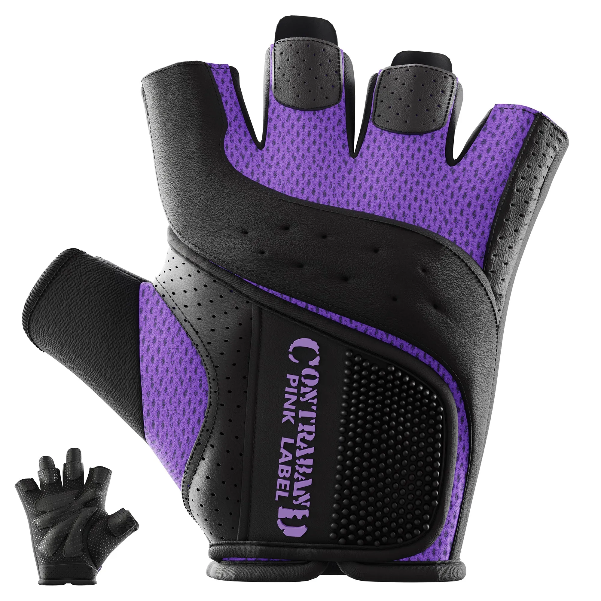 Contraband Pink Label 5137 Womens Padded Weight Lifting Gloves w/Grip-Lock Padding (Pair)