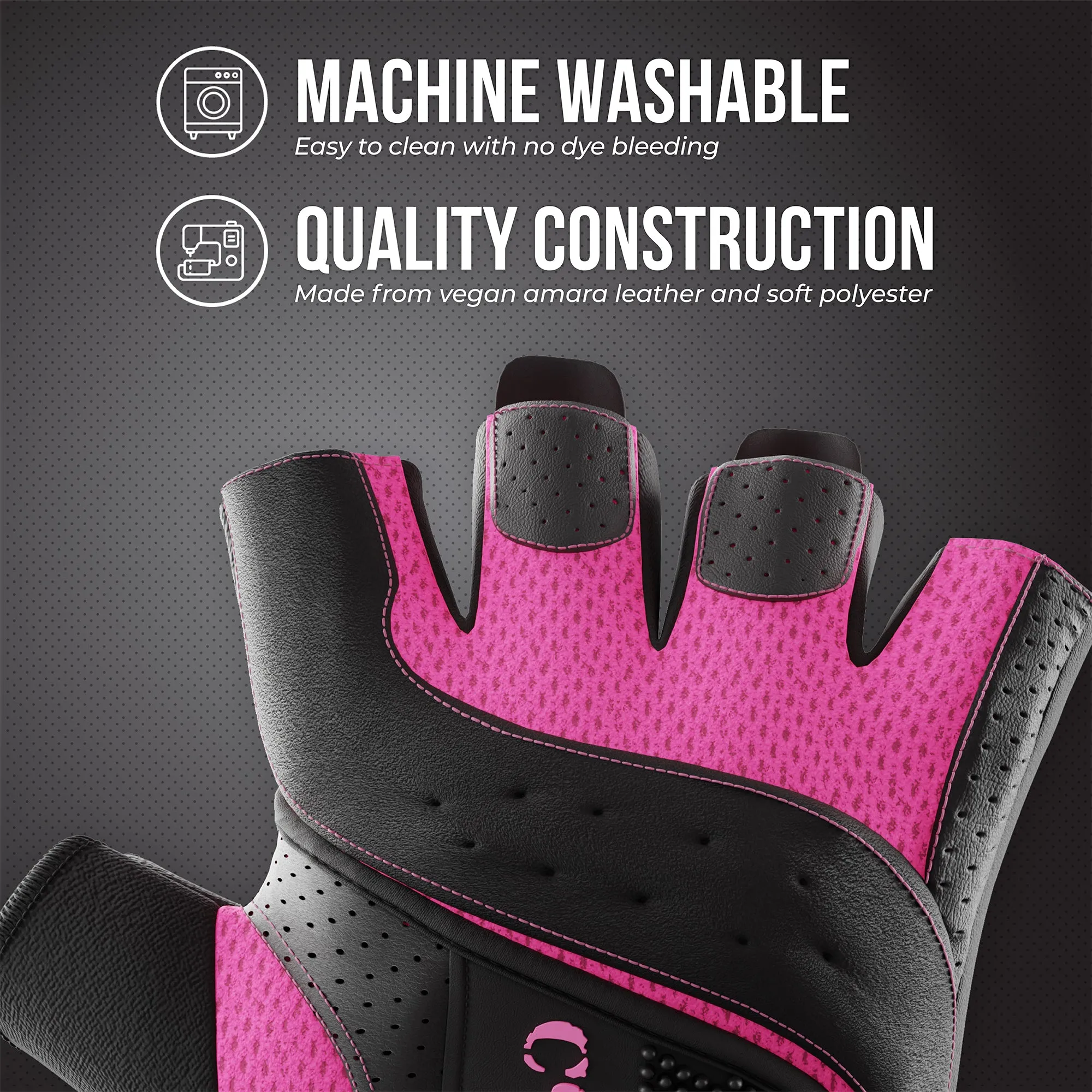 Contraband Pink Label 5137 Womens Padded Weight Lifting Gloves w/Grip-Lock Padding (Pair)