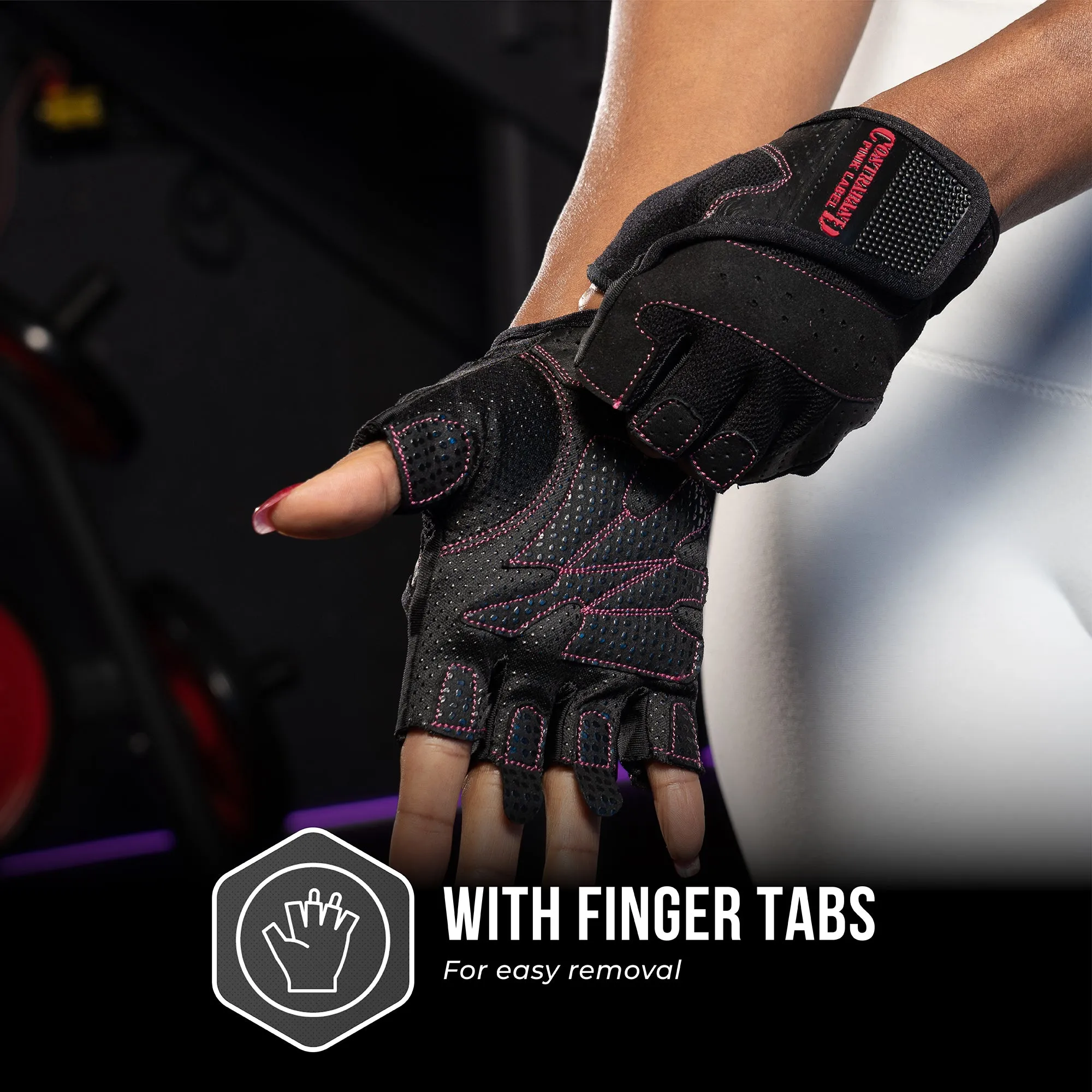Contraband Pink Label 5137 Womens Padded Weight Lifting Gloves w/Grip-Lock Padding (Pair)
