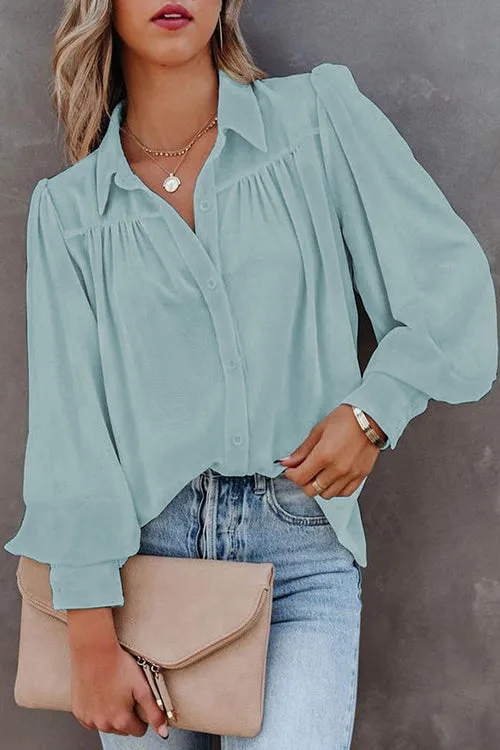 Crush Ready Button Down Long Sleeve Top