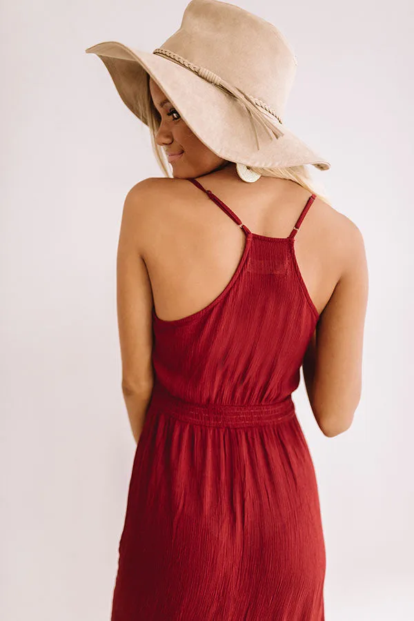 Dawn Till Dusk Midi In Crimson