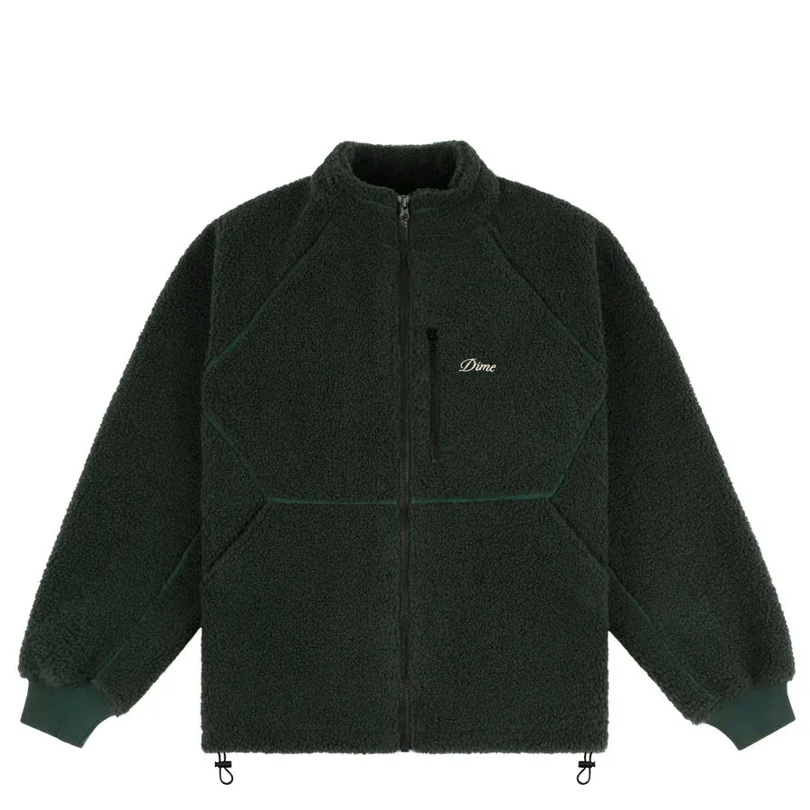 Dime Polar Fleece Sherpa Zip in Forest