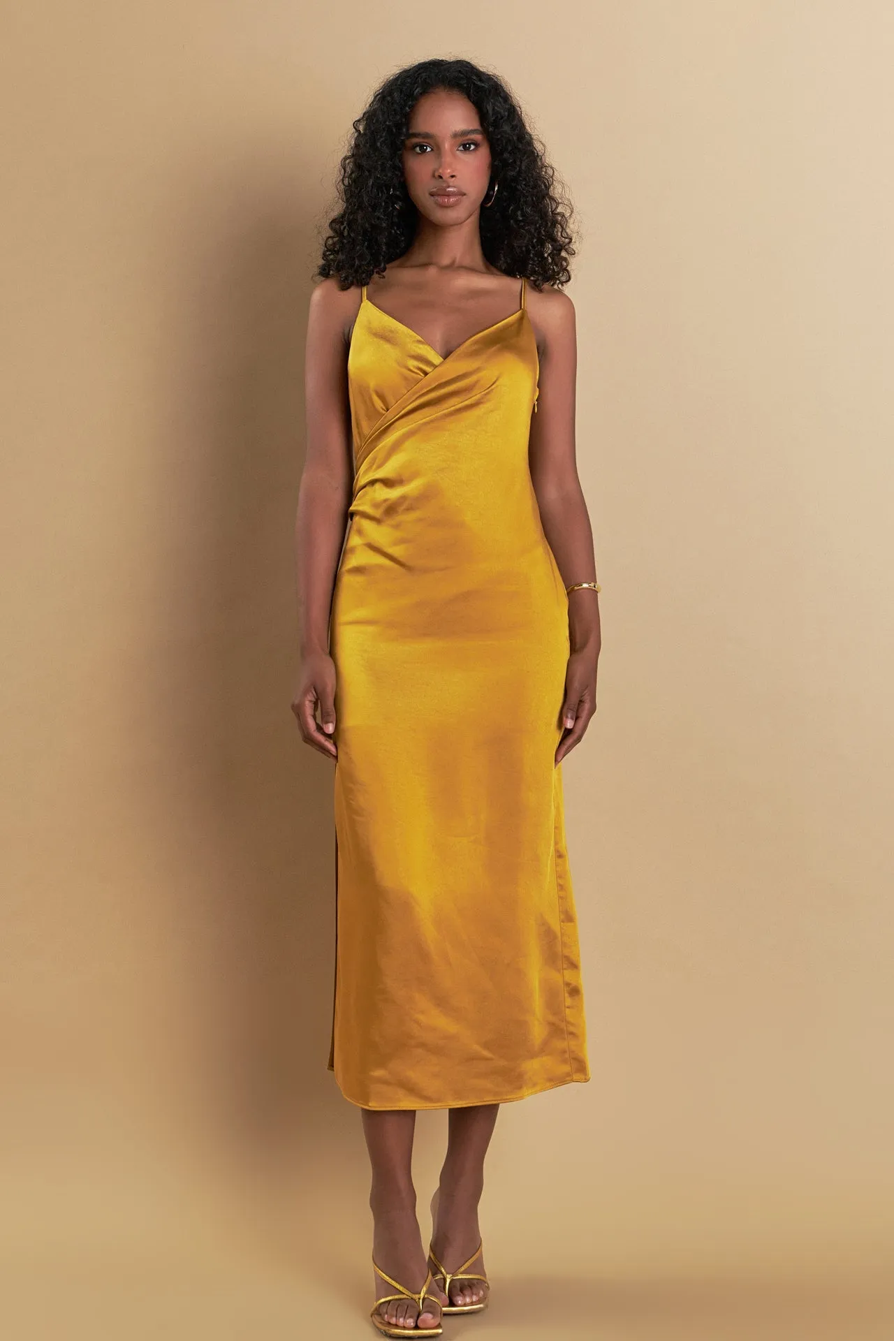 Endless Rose - Satin Wrap Midi Dress