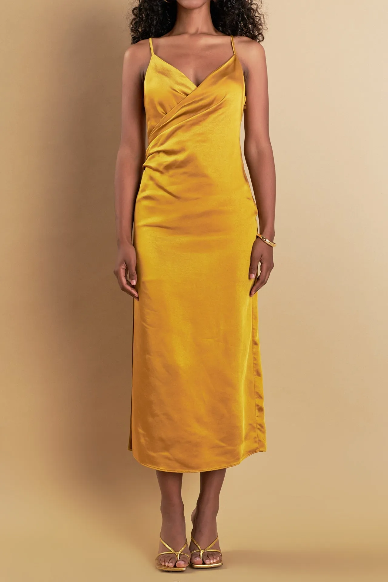 Endless Rose - Satin Wrap Midi Dress
