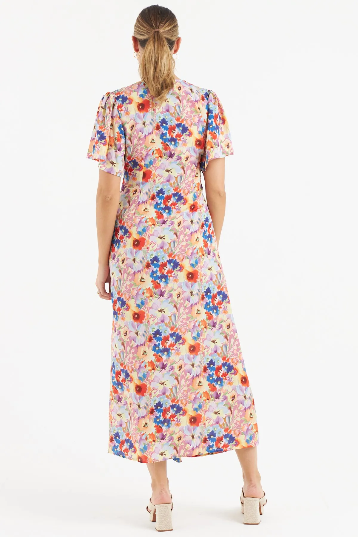 Eva Ruffle Midi Dress (Multi)