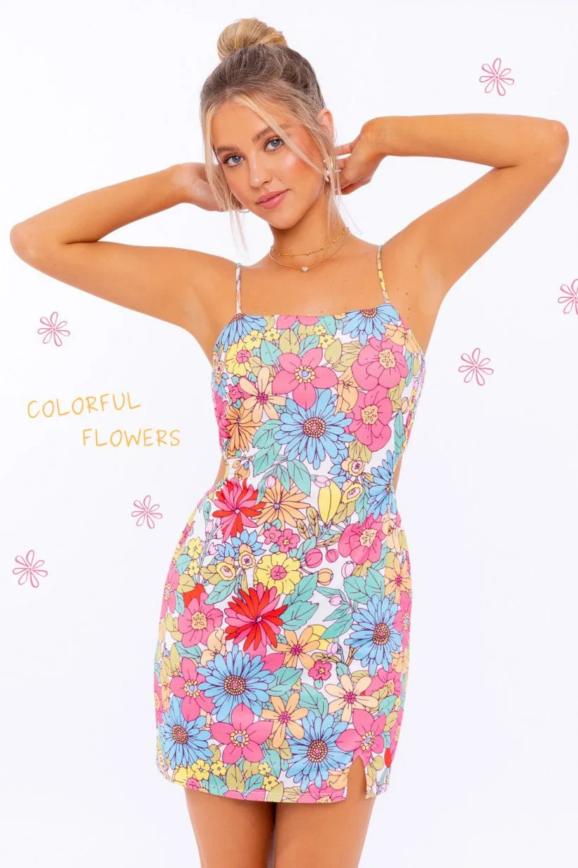 Flirty in Florals Mini Dress