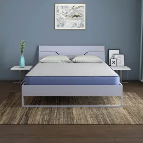 Grande Wood and Metal Hybrid Bed (Grey)   Plus Memory Foam Mattress (Queen)