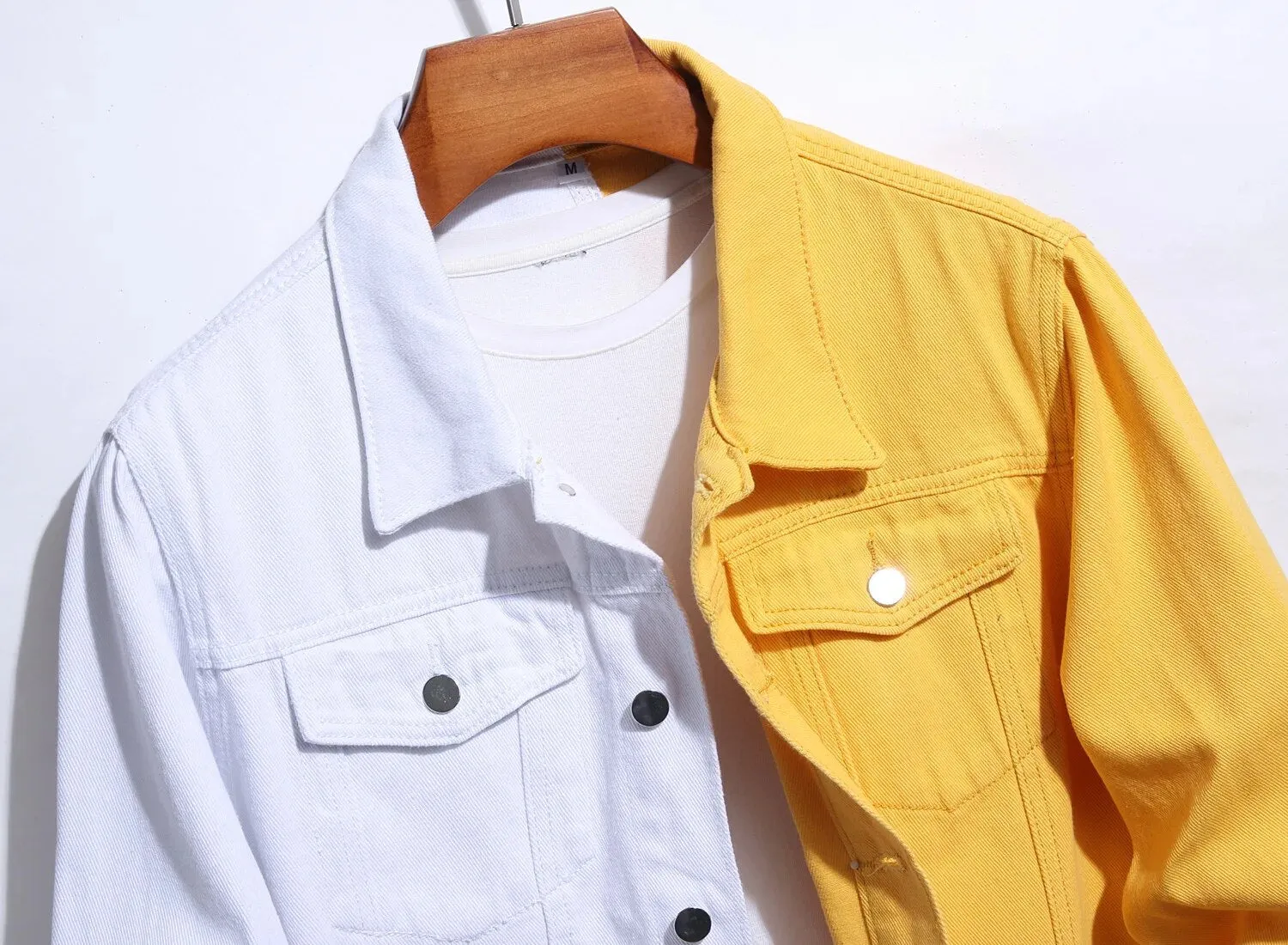 Ilooove - 2023 New Loose Men's Jacket with Unique Design Double-Colored Denim Coat for Spring and Autumn