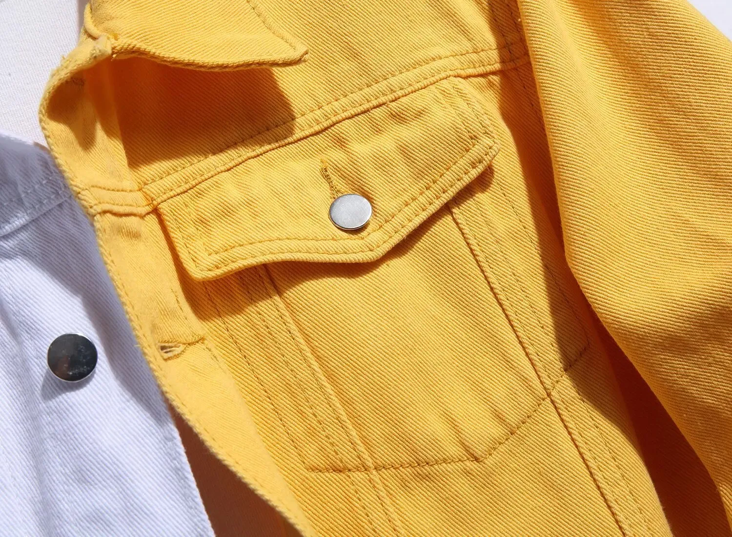Ilooove - 2023 New Loose Men's Jacket with Unique Design Double-Colored Denim Coat for Spring and Autumn