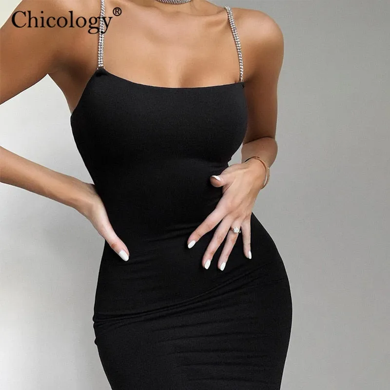 Lauren Diamond Spaghetti Strap Bodycon Dress