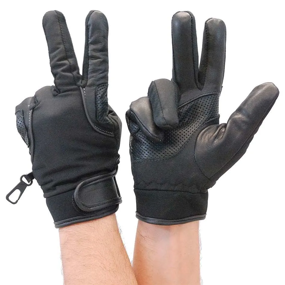 Lightweight Perforated Leather & Nylon Riding Glove #GMC33VK ()