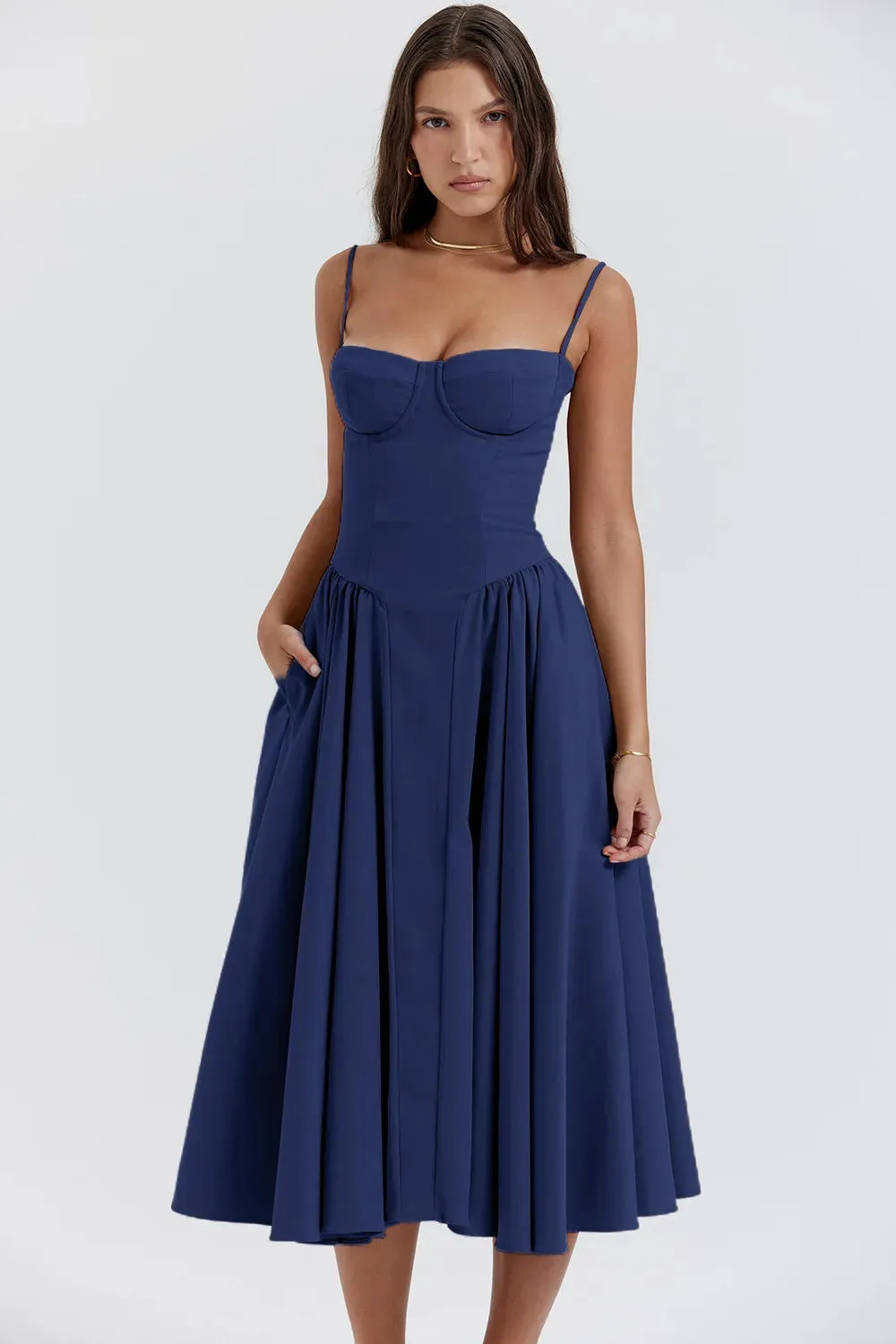 LVSANW JAMERARY Elegant Slim Sexy Backless Sling Dress Women Fashion Solid Suspender Straps New Summer Party Robe Evening Vestidos