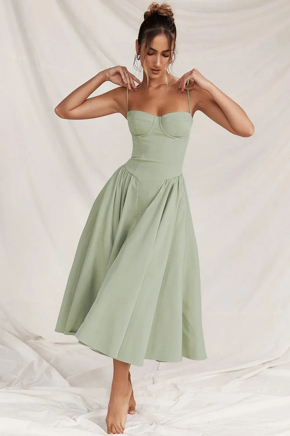 LVSANW JAMERARY Elegant Slim Sexy Backless Sling Dress Women Fashion Solid Suspender Straps New Summer Party Robe Evening Vestidos
