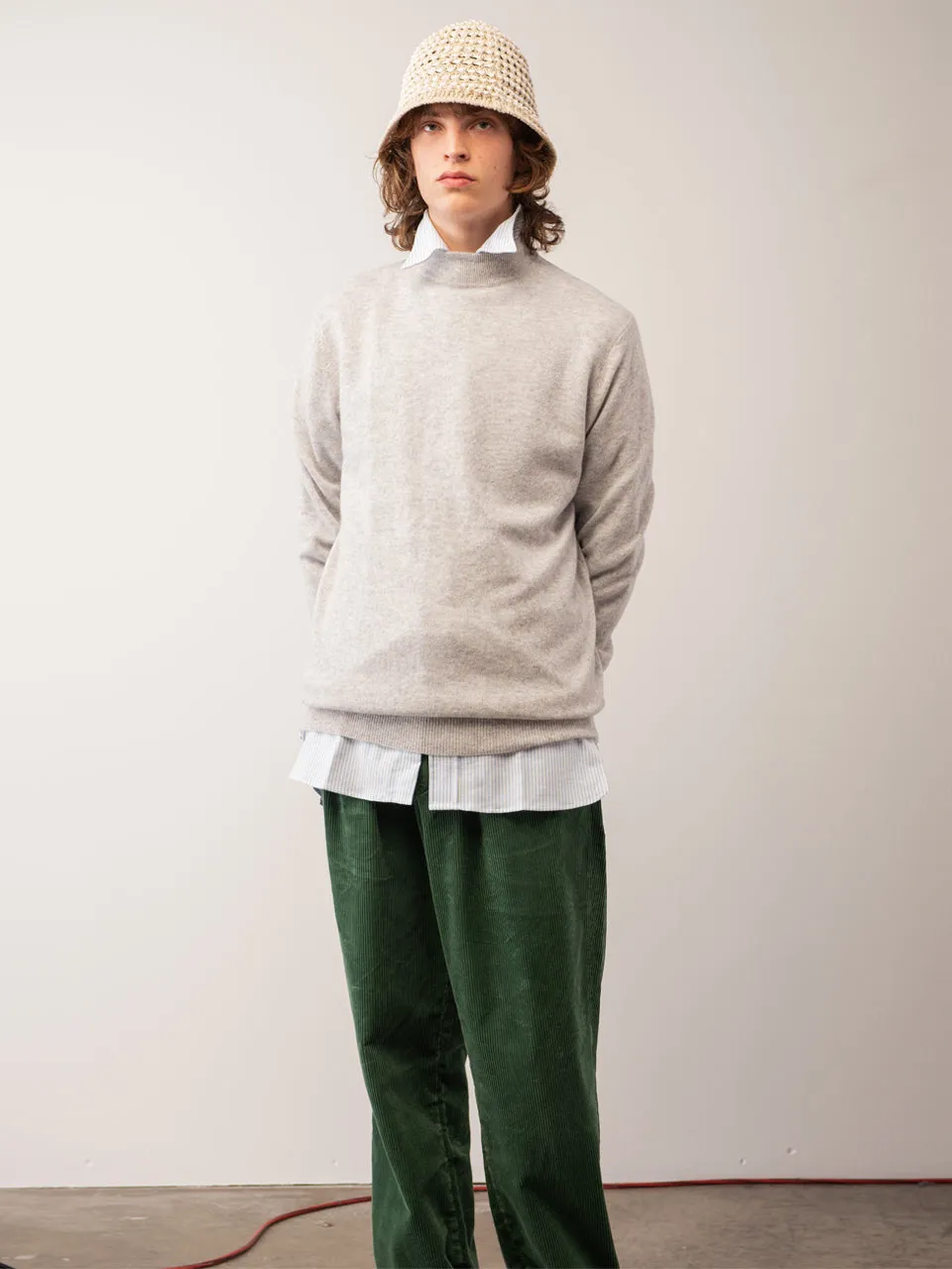 Men Mockneck Sweater_Grey