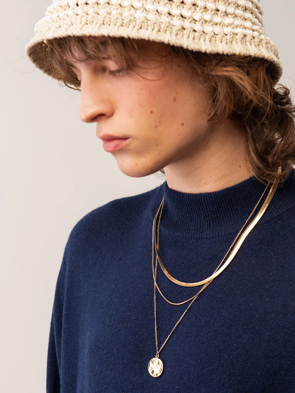 Men Mockneck Sweater_Navy