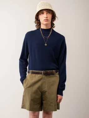 Men Mockneck Sweater_Navy