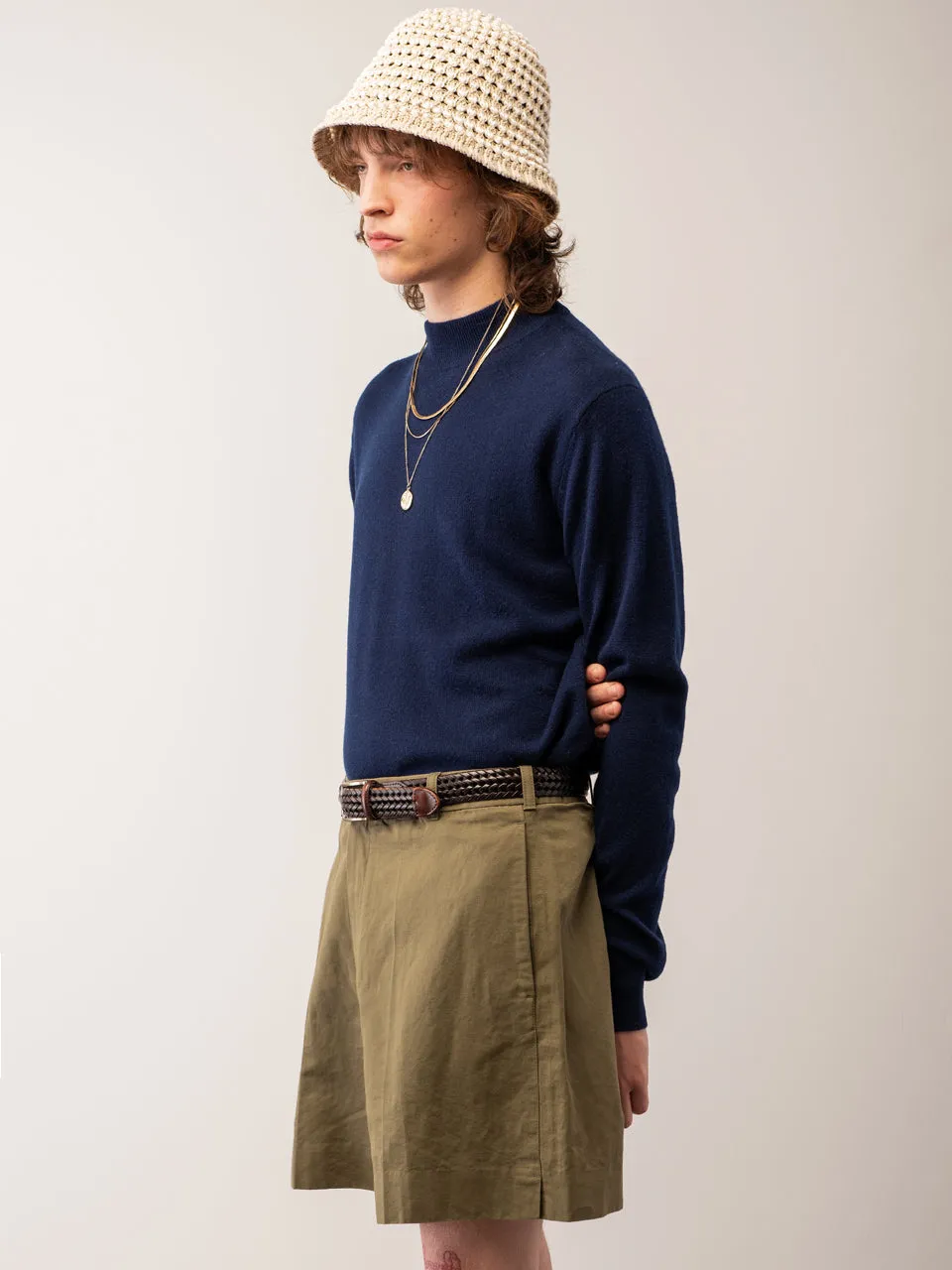 Men Mockneck Sweater_Navy
