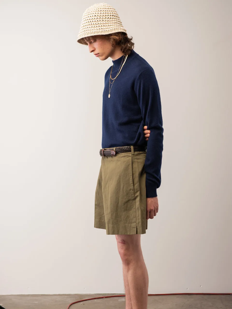 Men Mockneck Sweater_Navy