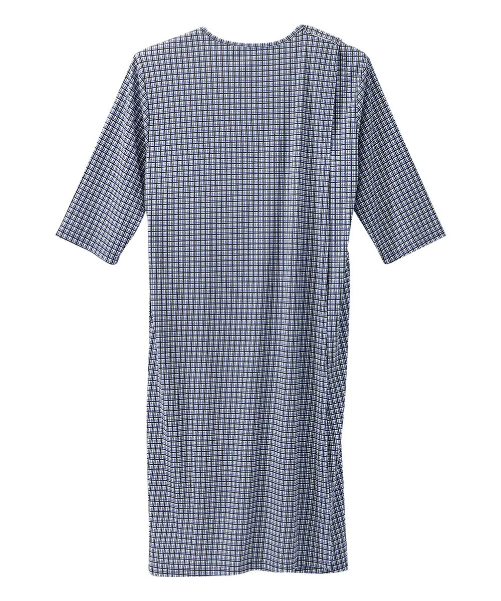 Men's Open Back Henley Nightgown