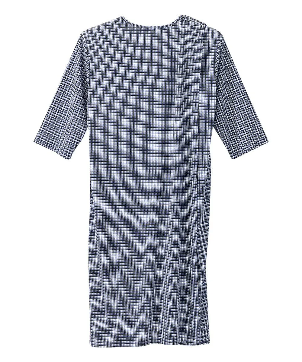 Men's Open Back Henley Nightgown