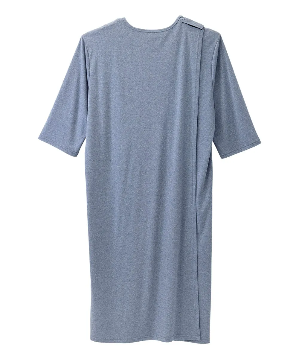 Men's Open Back Henley Nightgown