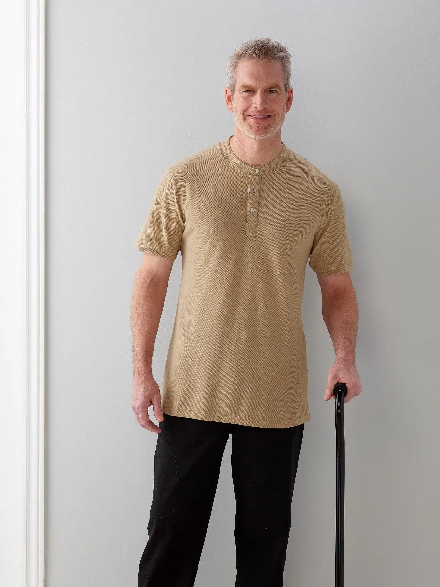 Men's Open Back Henley T-Shirt