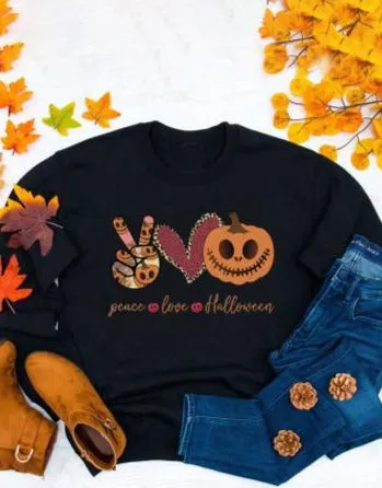 Peace Love Halloween Sweatshirt