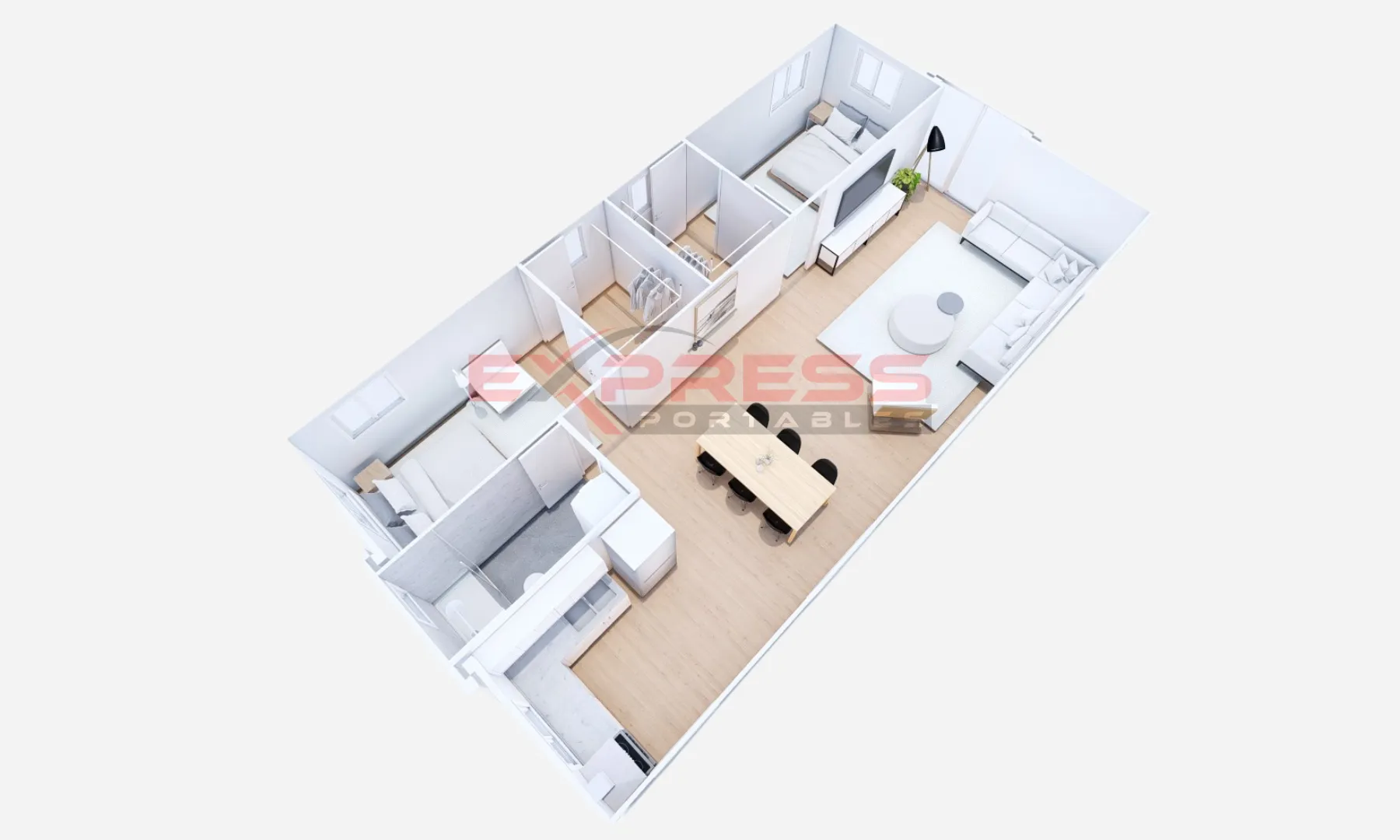 Premium 40ft 2 Bed   2 Walk In Wardrobes Expander Home