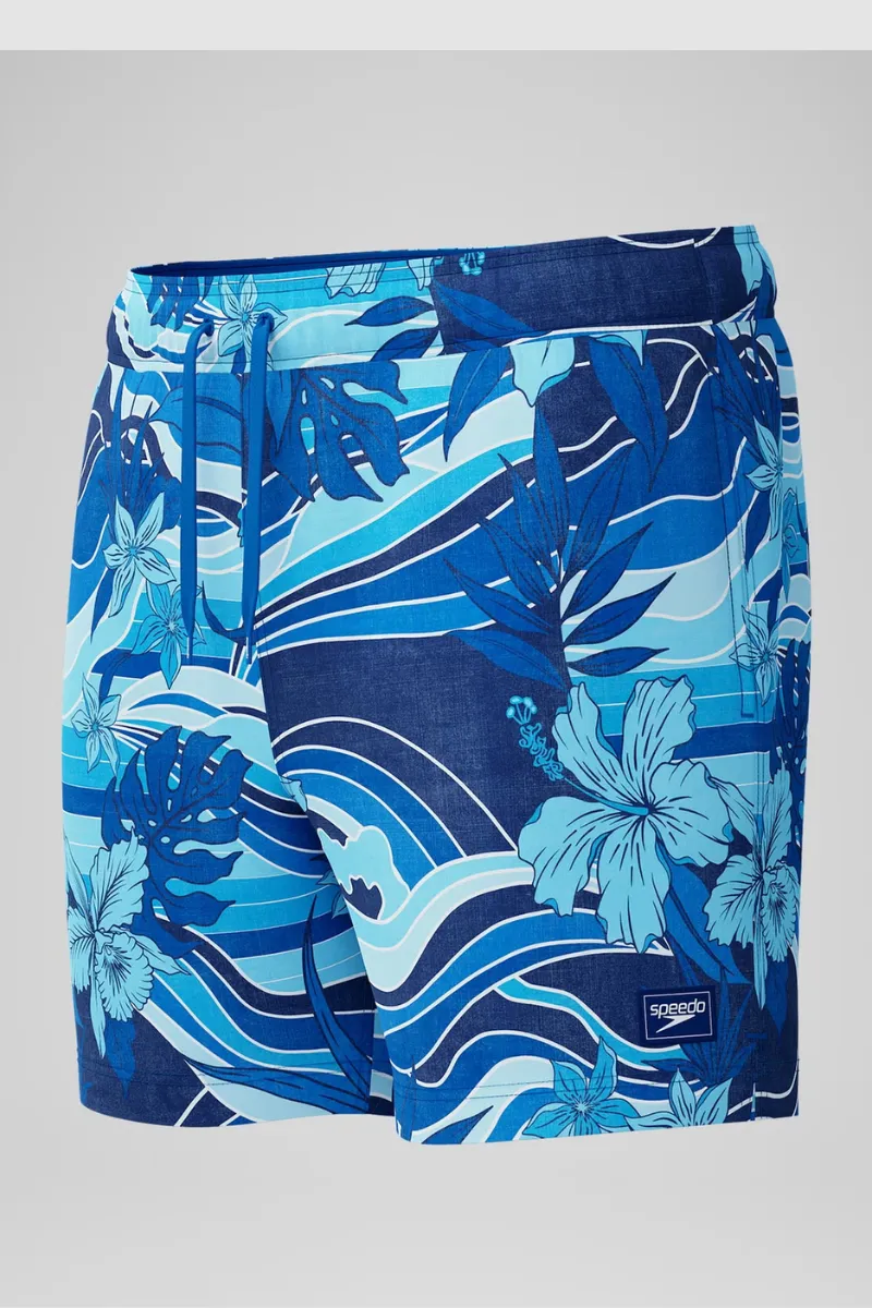 Speedo Men's Printed Redondo Edge Volley 16" Short - Peacoat