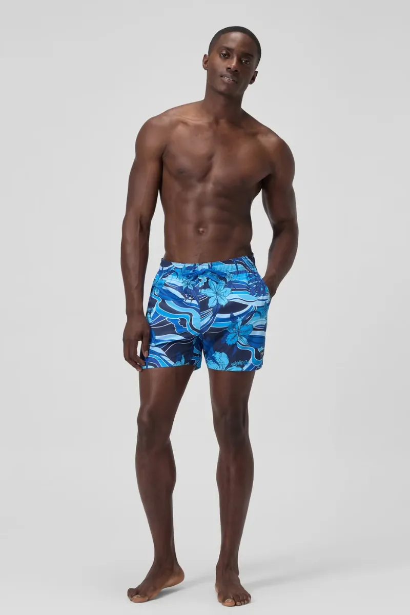 Speedo Men's Printed Redondo Edge Volley 16" Short - Peacoat