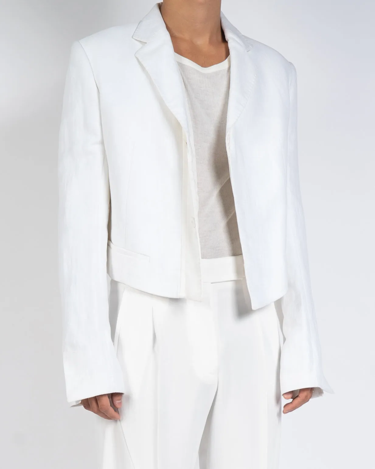 SS16 White Cropped Jacket 1 of 1 Sample