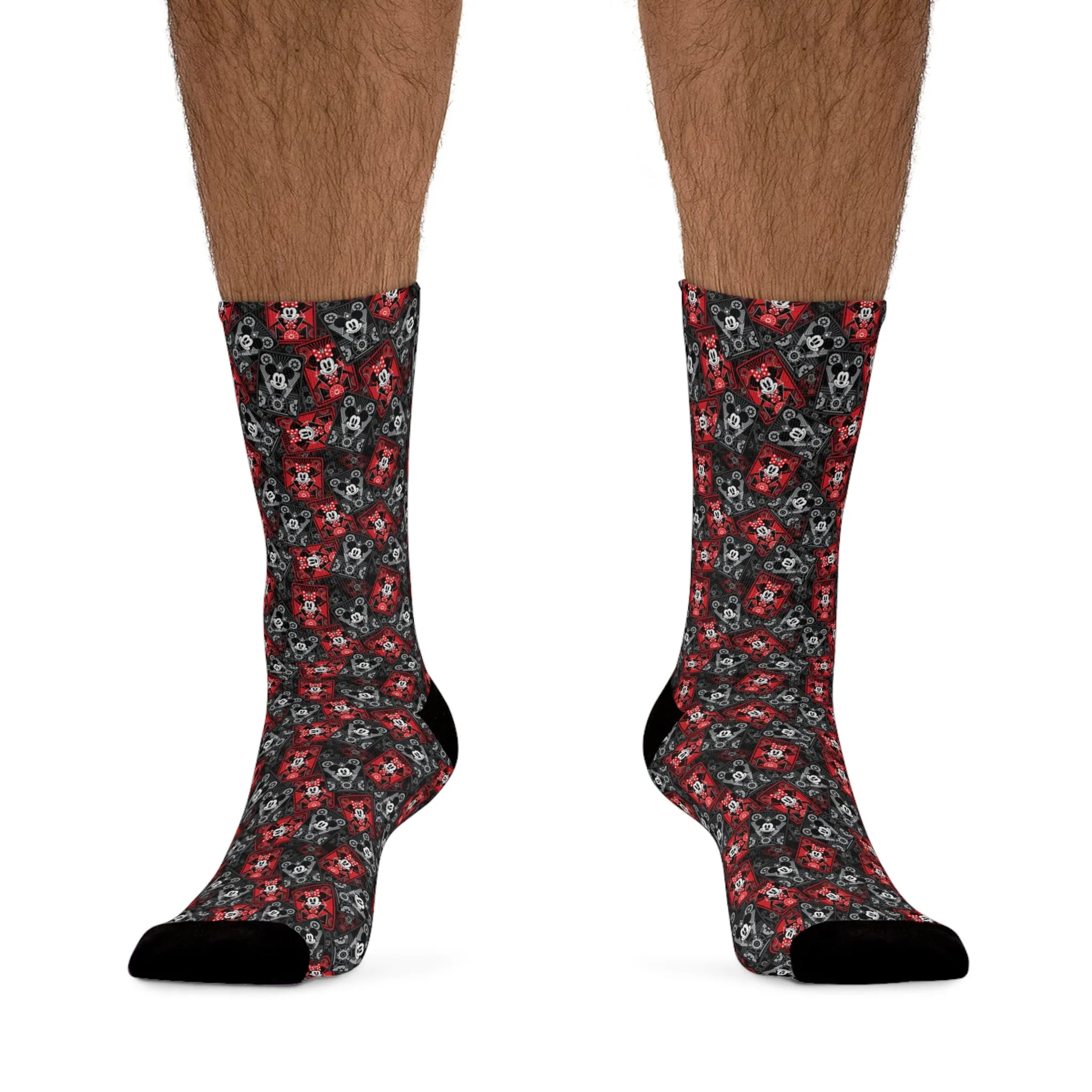 Steamboat Mickey And Minnie Cards Socks