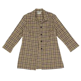 Tan Plaid Lightweight Overcoat (M)
